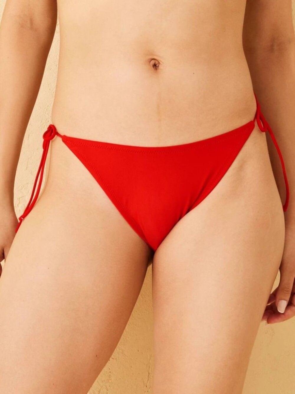NWT Wild Fable Thin Strap Low-Rise High Leg Cheeky Bikini Bottom Red Size Large